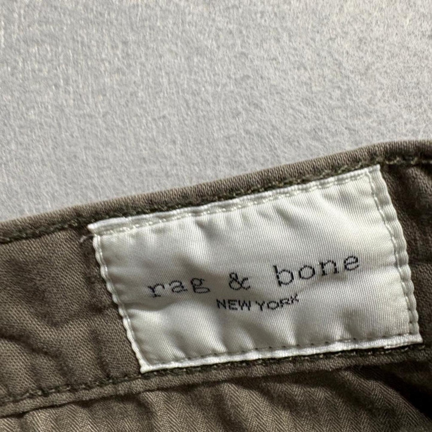 Rag & Bone New York Mens Chino Shorts Size 36 Army Green Cotton Flat Front