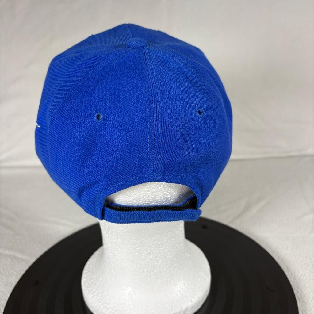 Vintage Nike Spell Out Swoosh Hat Mens Blue Wool Blend Snapback Cap
