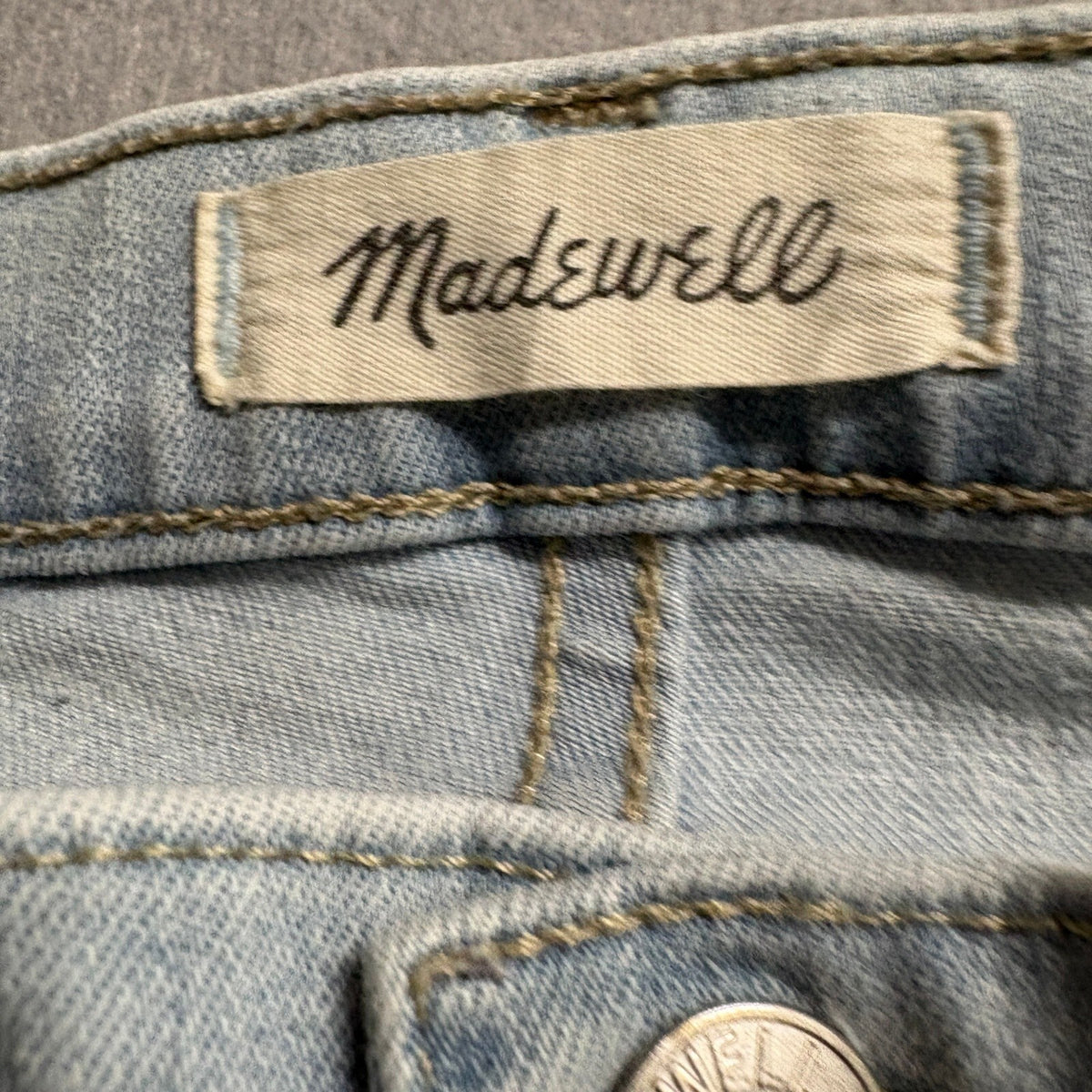 Madewell 9 Inch Mid Rise Skinny Crop Jeans Womens 25T Light Wash Denim Stretch