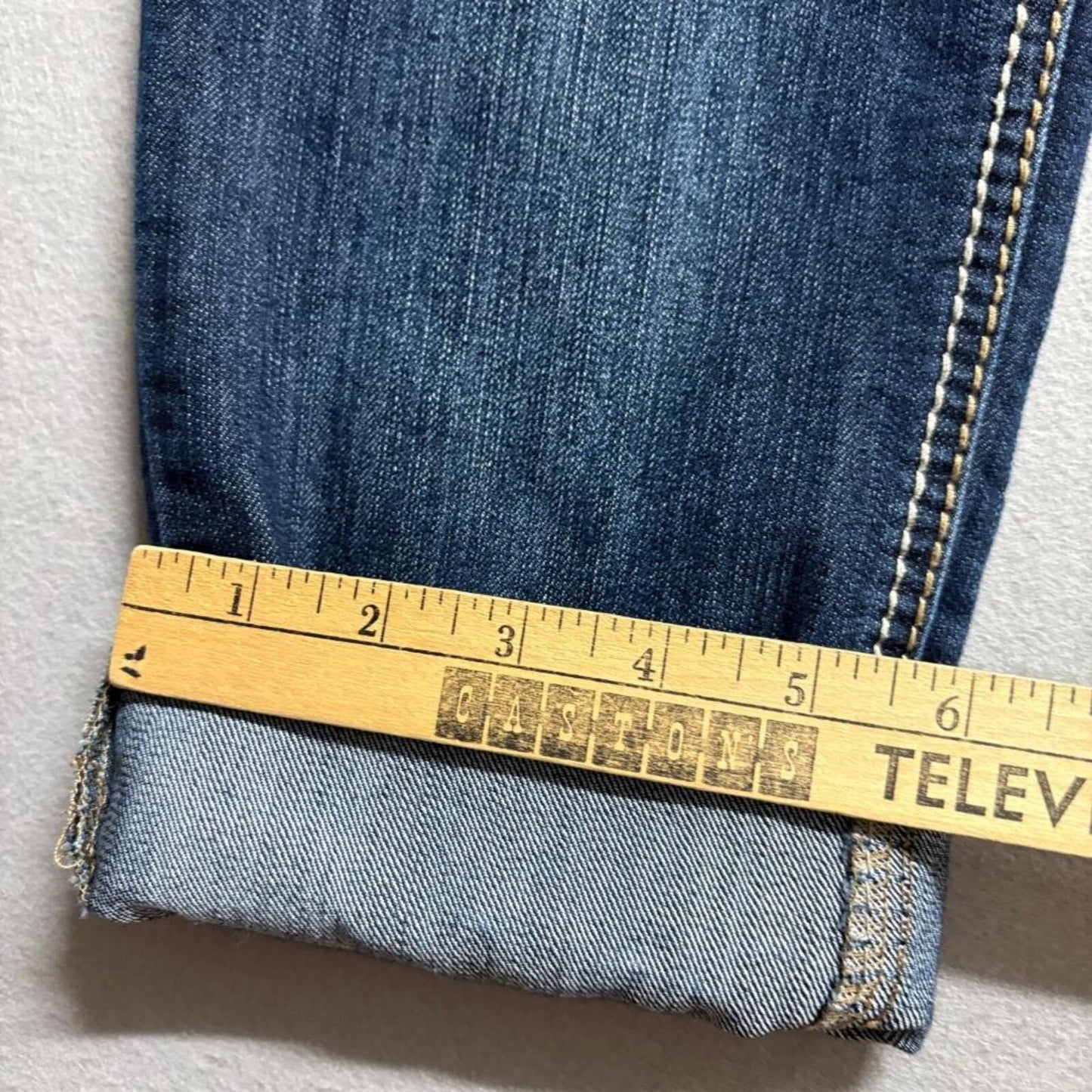 Hydraulic Jeans Womens Size 0 Blue Denim Capri Cropped Thick Stitch Y2K