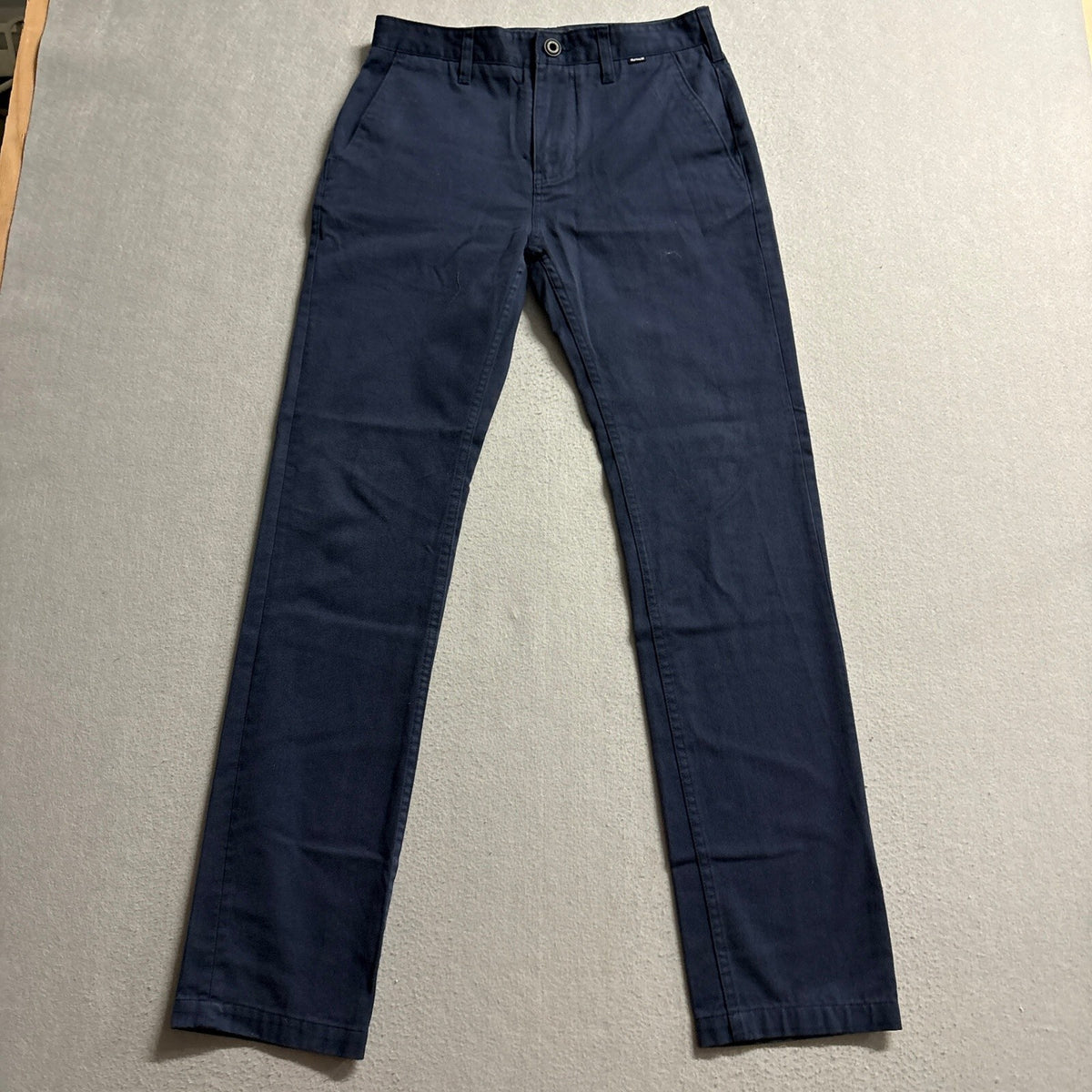 Hurley Chino Pants Mens 28x29 Blue Straight Leg Casual Flat Front Chinos Slacks