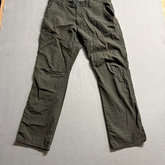 Wrangler ATG All Terrain Gear Pants Mens 34x32 Green Stretch Canvas Hiking Cargo