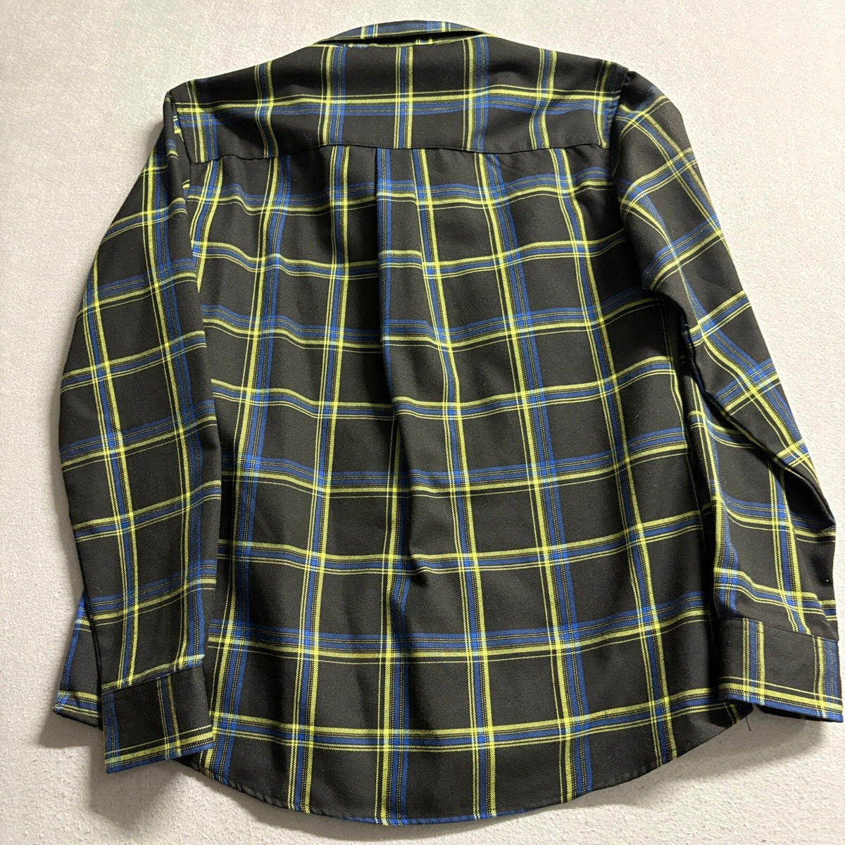 Dixxon Infectious Grooves Flannel Shirt Mens XL Black Yellow Blue Plaid Long
