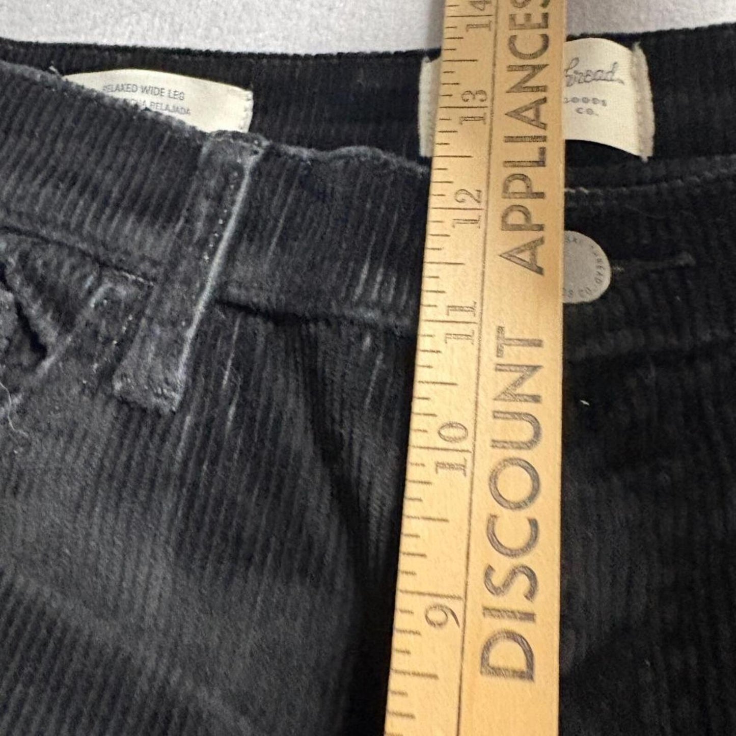Universal Thread Corduroy Pants Womens 10/30R Black Relaxed Wide Leg High Rise