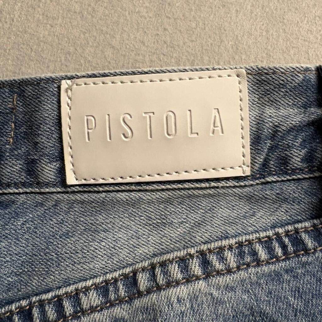Pistola Distressed Straight Leg Jeans Womens Size 25 Blue Denim Ripped