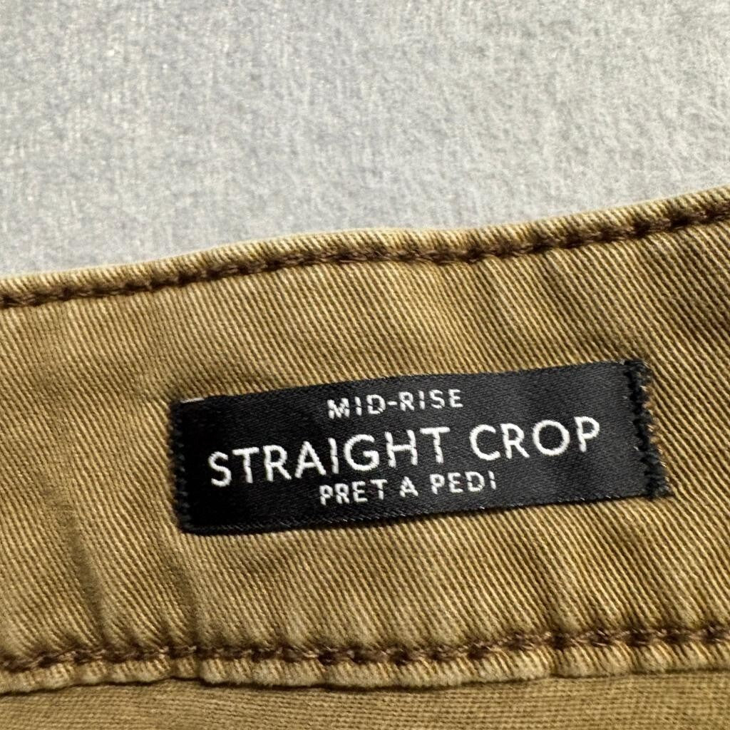 White House Black Market Crop Pants Womens 16 Brown Mid Rise Straight Leg Cargo