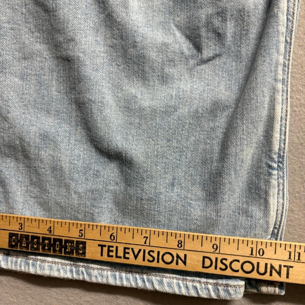 American Eagle Distressed Wide Leg Jeans Womens Size 4 Light Wash Stretch Denim