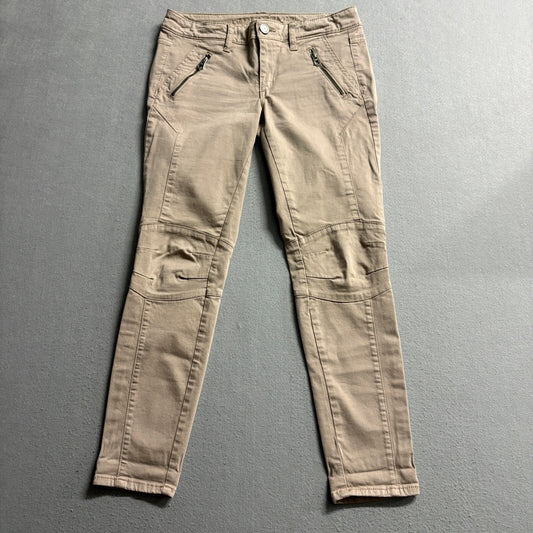 American Eagle Outfitters Jegging Ankle Pants Womens 4 Beige Moto Stretch