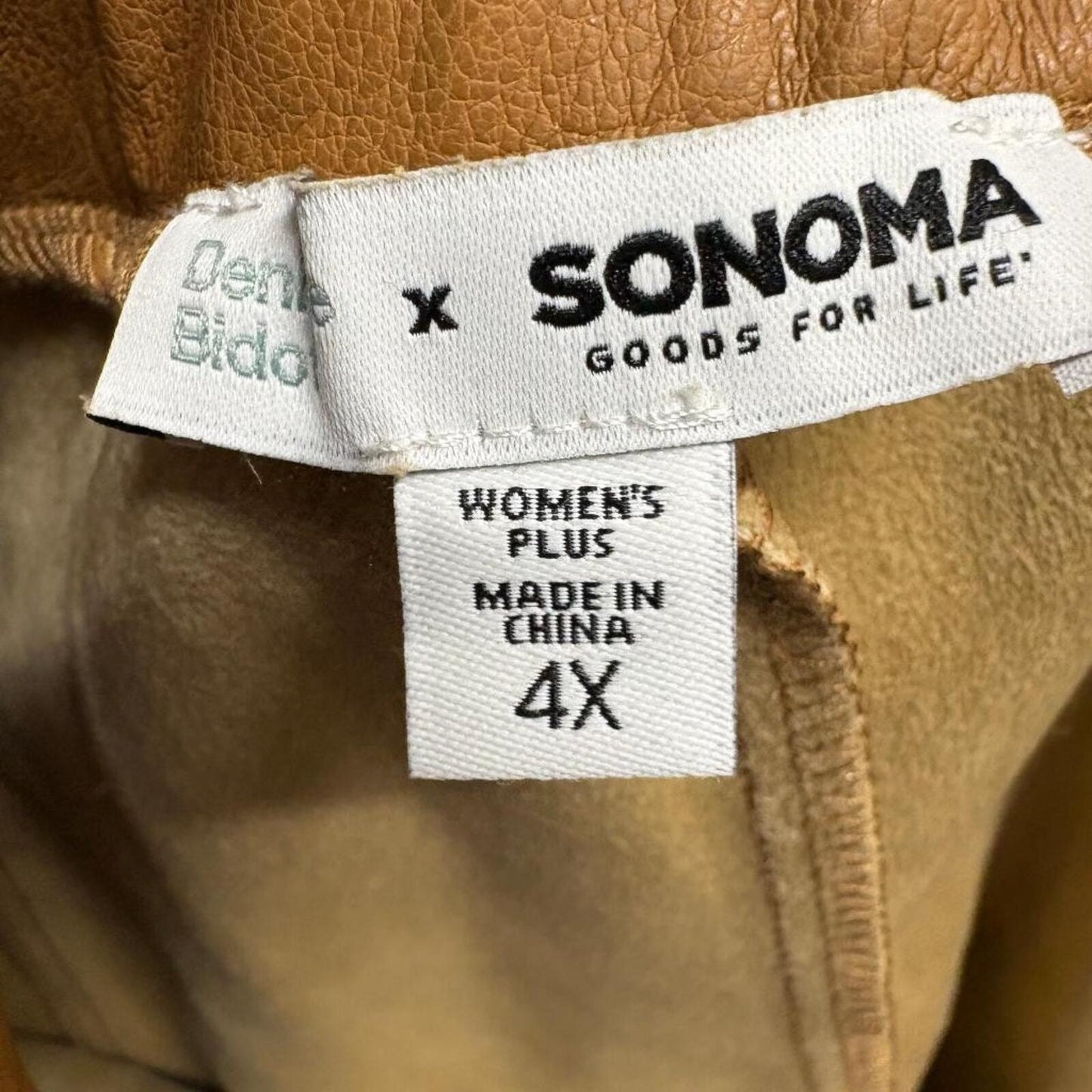 Sonoma Goods For Life x Derek Biddle Faux Leather Pants Womens Plus 4X Brown Tan