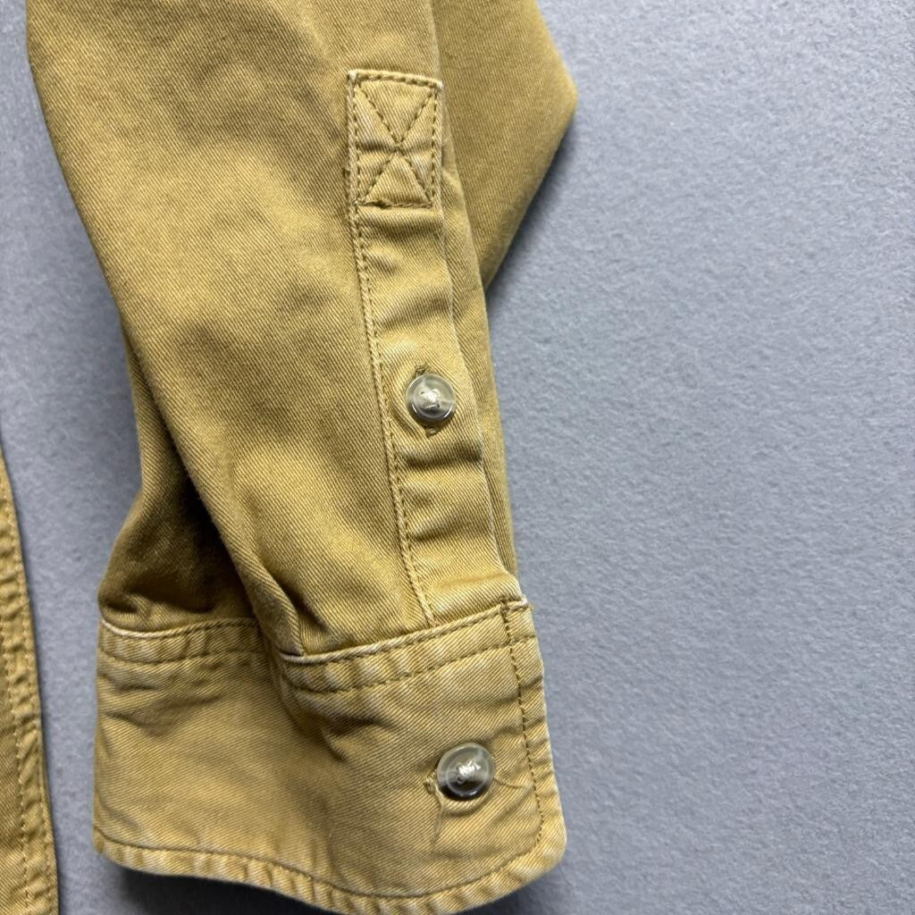 BDG Urban Outfitters Utility Shirt Womens Large Mustard Yellow Cotton Button Up