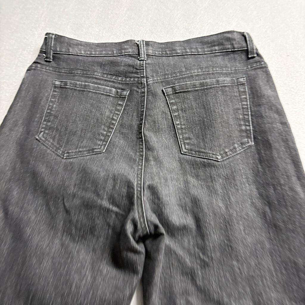 Gloria Vanderbilt Amanda Jeans Womens 10 Long Black Denim High Rise Raw Hem
