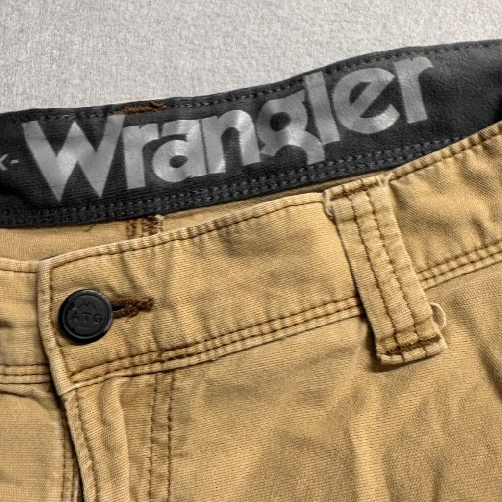 Wrangler ATG All Terrain Gear Pants Mens 36x27 Brown Canvas Utility Outdoor