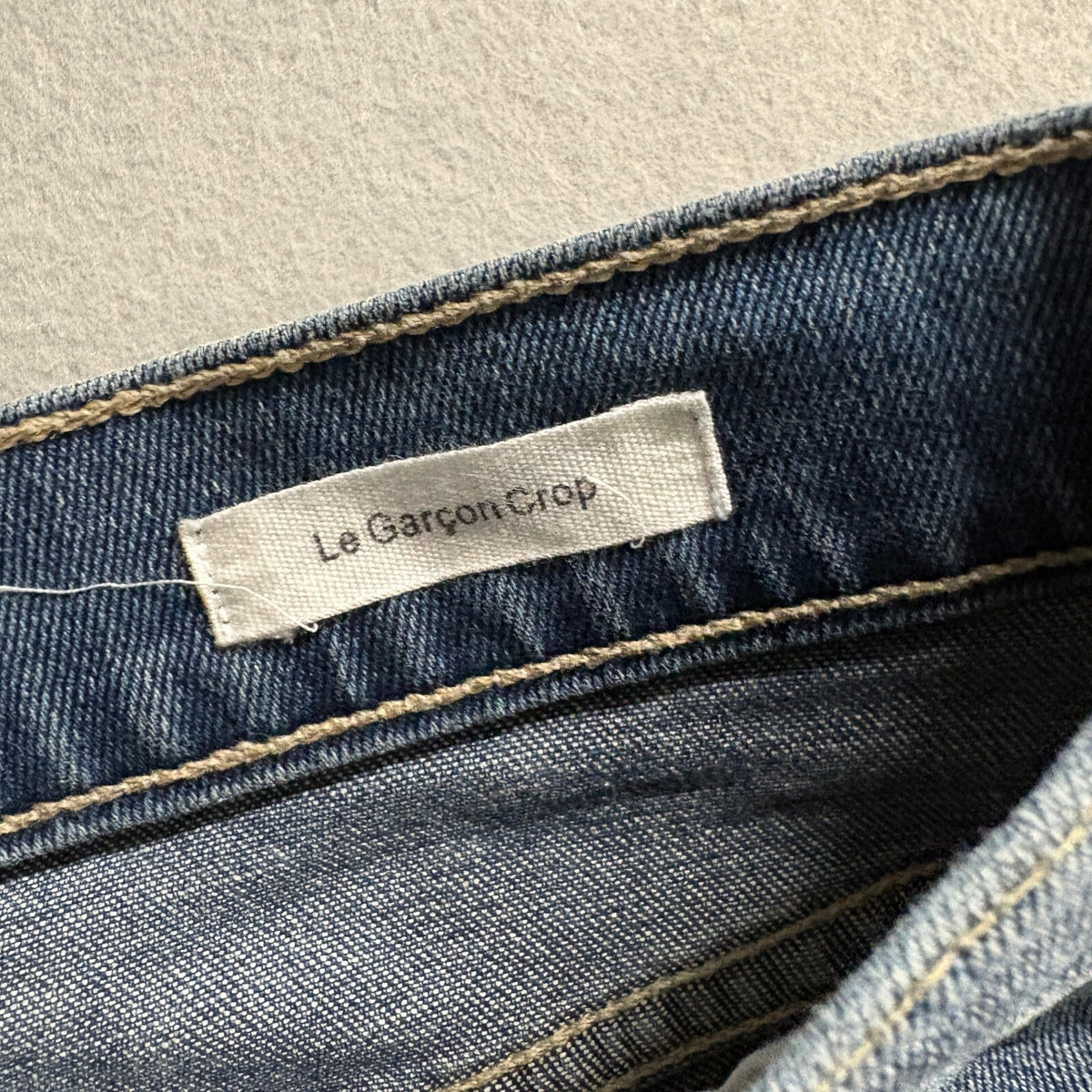 FRAME Denim Le Garcon Crop Jeans Womens Size 24 Blue Medium Wash Crater Stretch