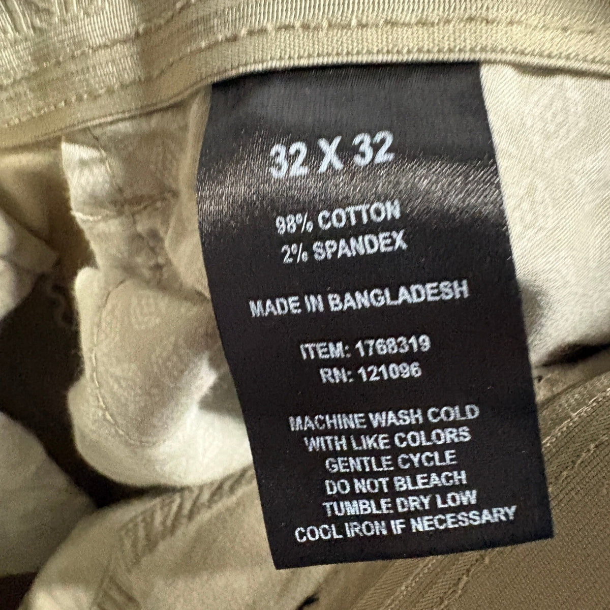 English Laundry Mens 32x32 Khaki Chino Pants Stretch Cotton Beige Flat Front