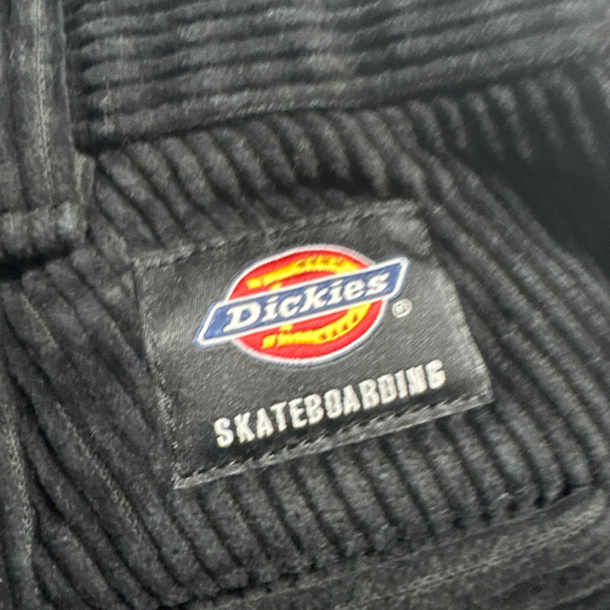 Dickies Skateboarding Double Knee Corduroy Pants Mens Black Raw Hem Cut Off