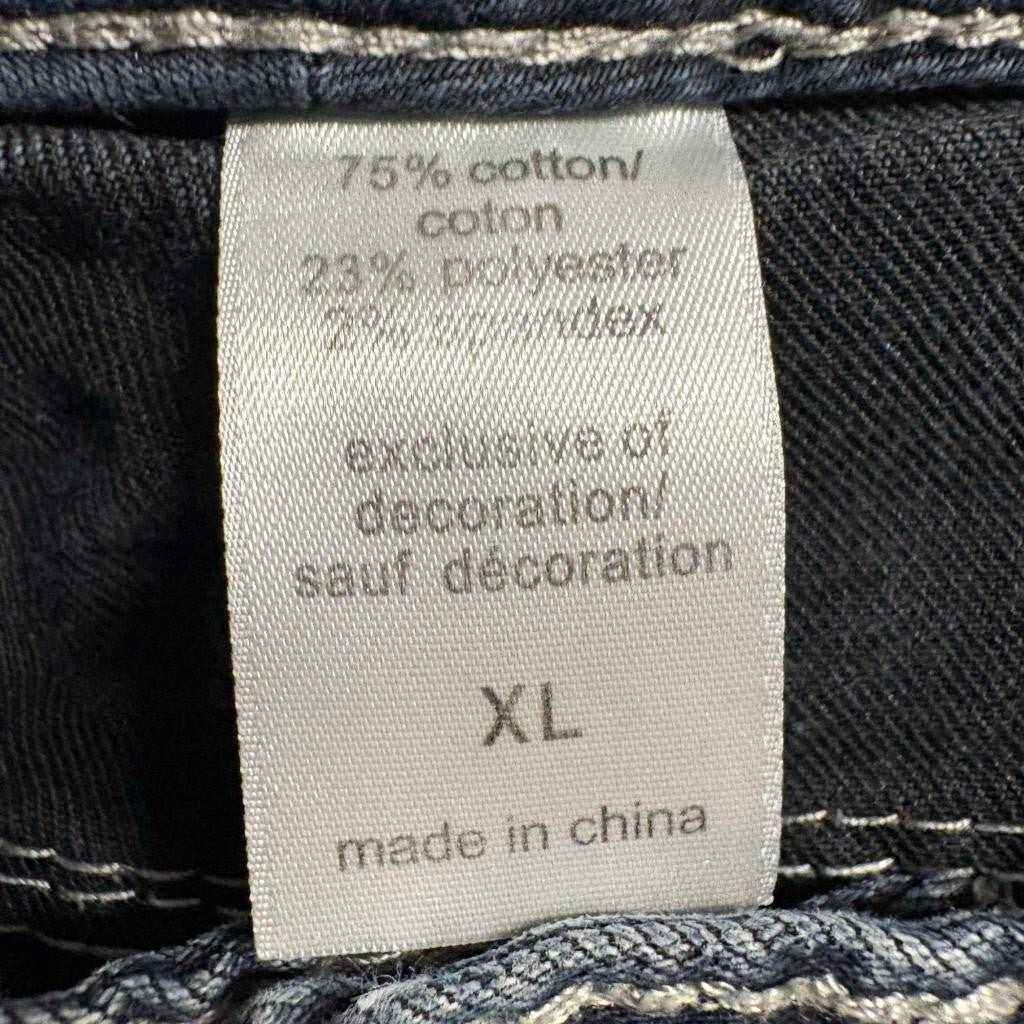 Maurices Skinny Jeans Womens XL Dark Wash Thick Stitch Stretch Denim Blue