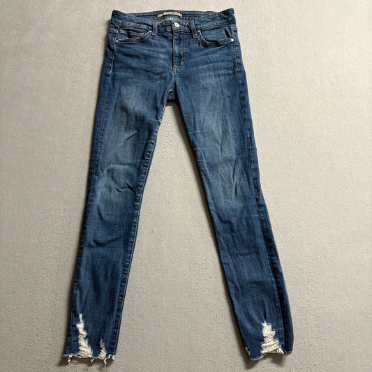 Joe's Jeans Skinny Ankle Womens Size 27 Distressed Raw Hem Blue Denim Stretch