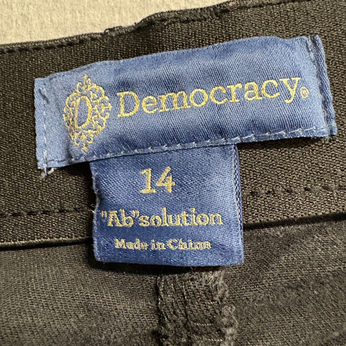 Democracy Ab Solution Jeans Womens 14 Black Denim Straight Leg Stretch