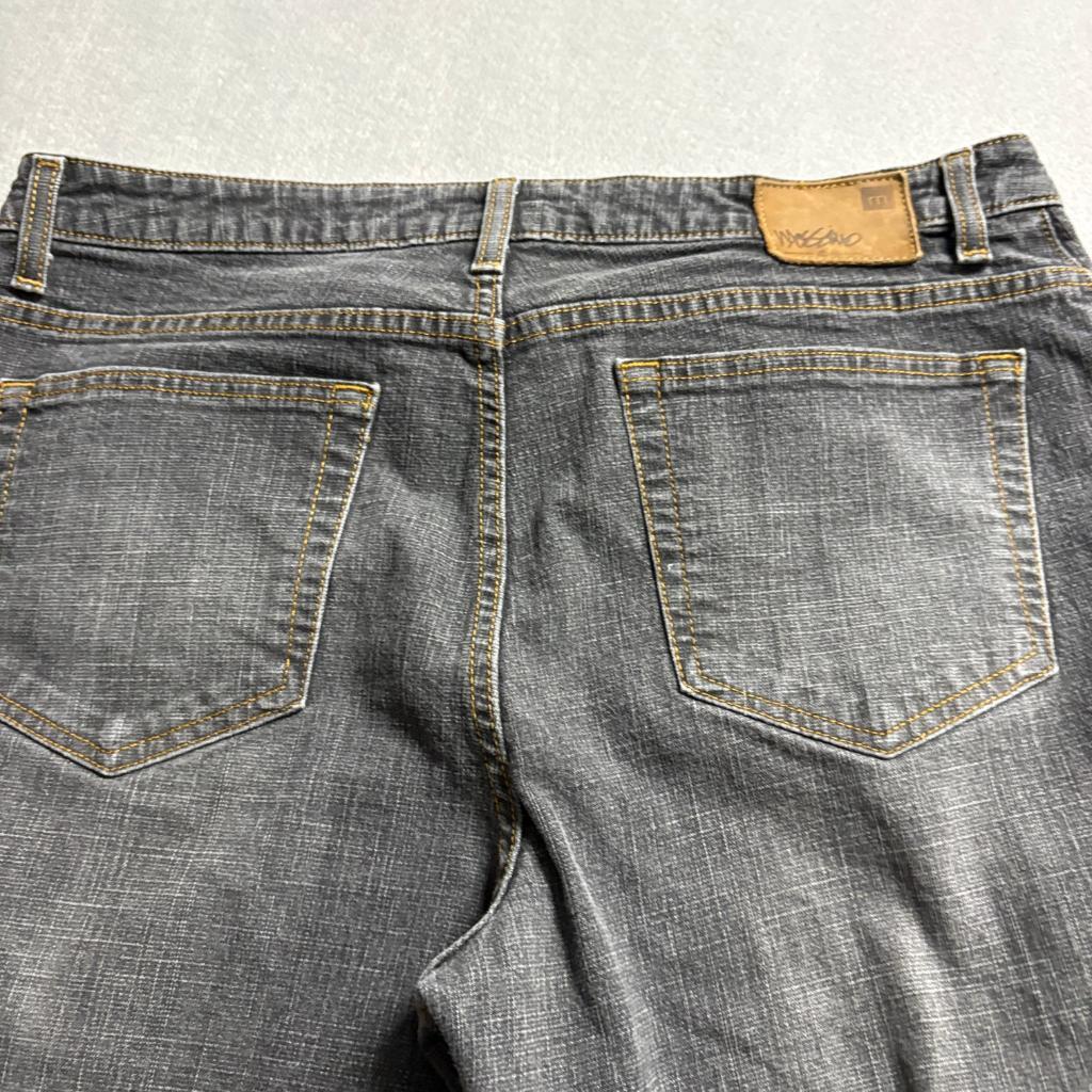 Mossimo Stretch Jeans Womens Size 14 Gray Denim Crop Wide Leg Mid Rise