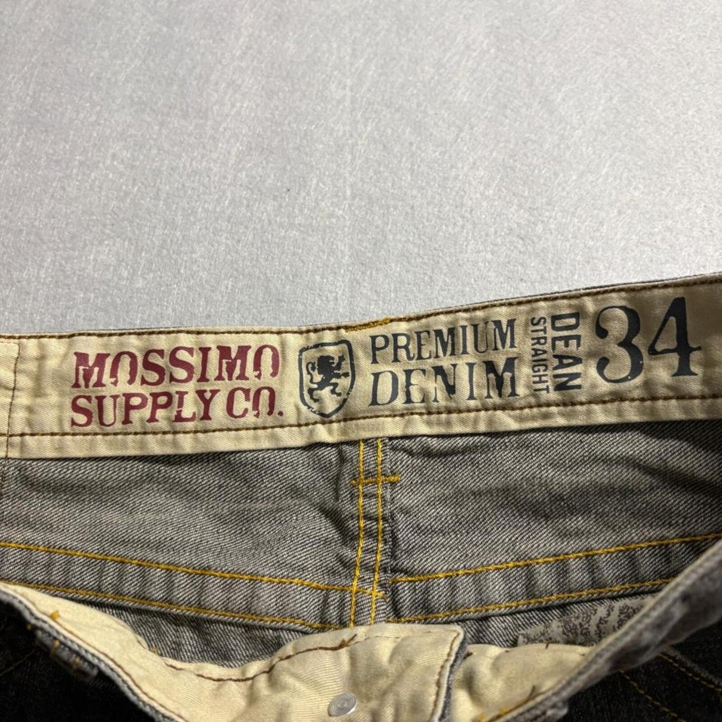 Mossimo Supply Co Dean Straight Jeans Mens 34x32 Gray Black Premium Denim Cotton
