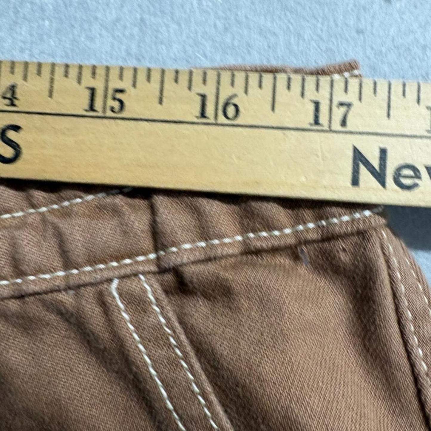 Fashion Nova Give Me A Break Cargo Carpenter Jeans Womens Size 15 Brown Cotton