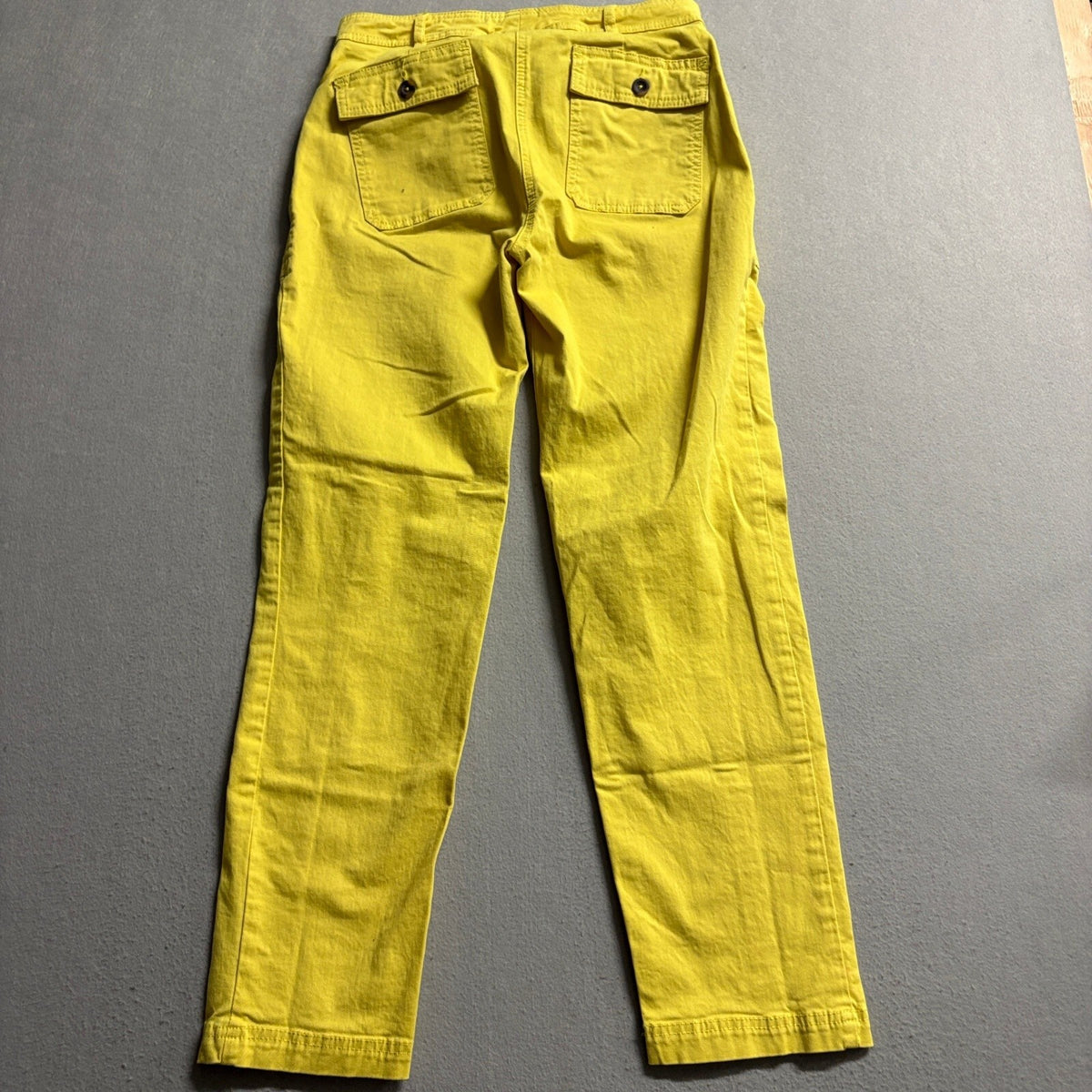 Boden Womens Yellow Straight Leg Pants Size US 4P Petite Utility Pockets Stretch