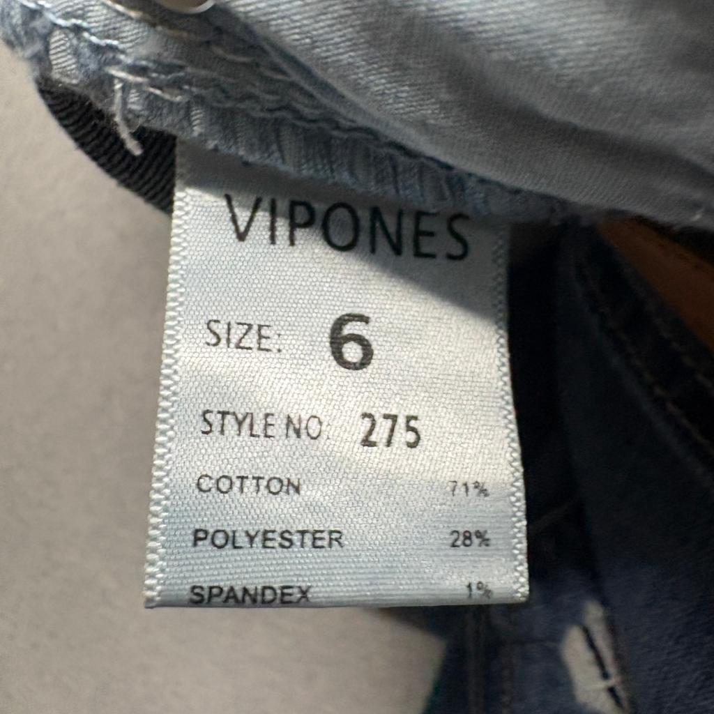 Vipones Distressed Flare Jeans Womens Size 6 Blue Denim Ripped Knee Frayed Hem