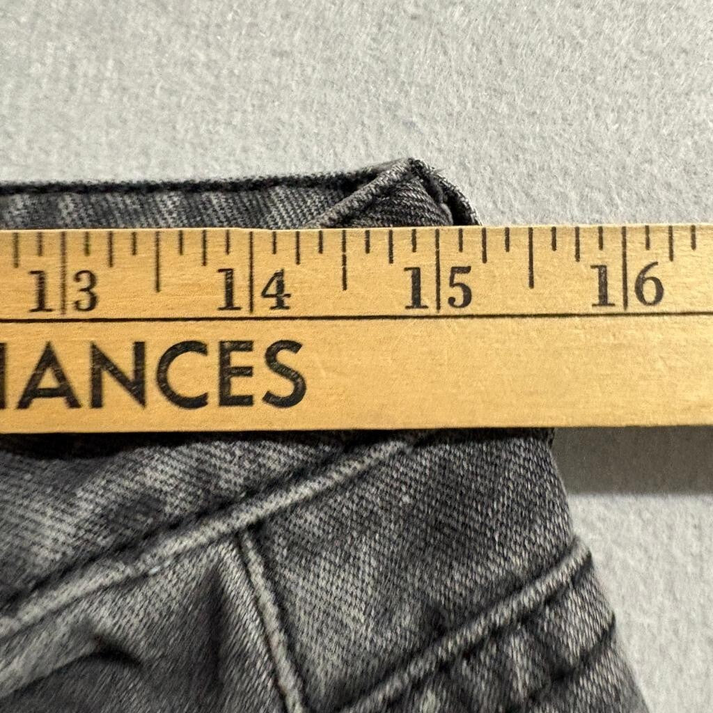 PrettyLittleThing Carpenter Jeans Womens 6 Gray Raw Hem Wide Leg Denim