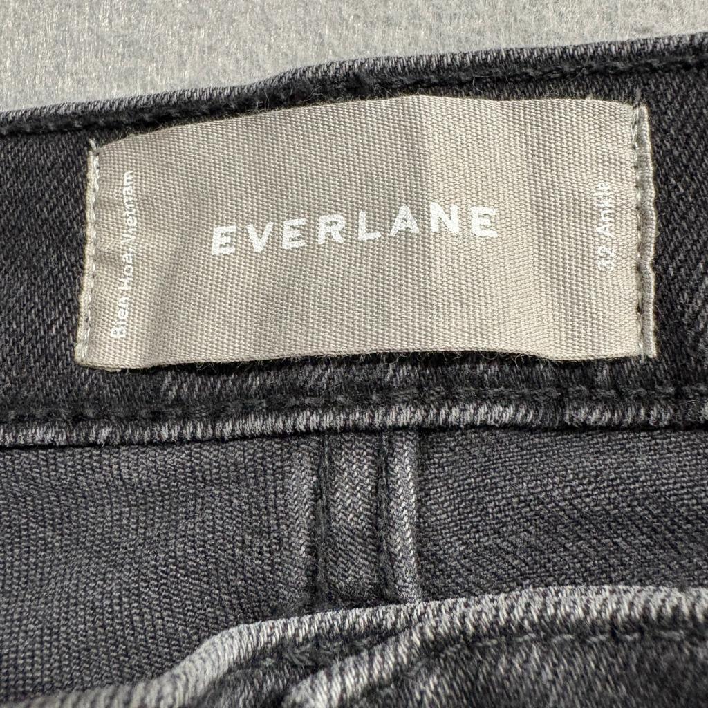 Everlane Jeans Mens 32 Ankle Black Denim Mid Rise Stretch Slim Straight