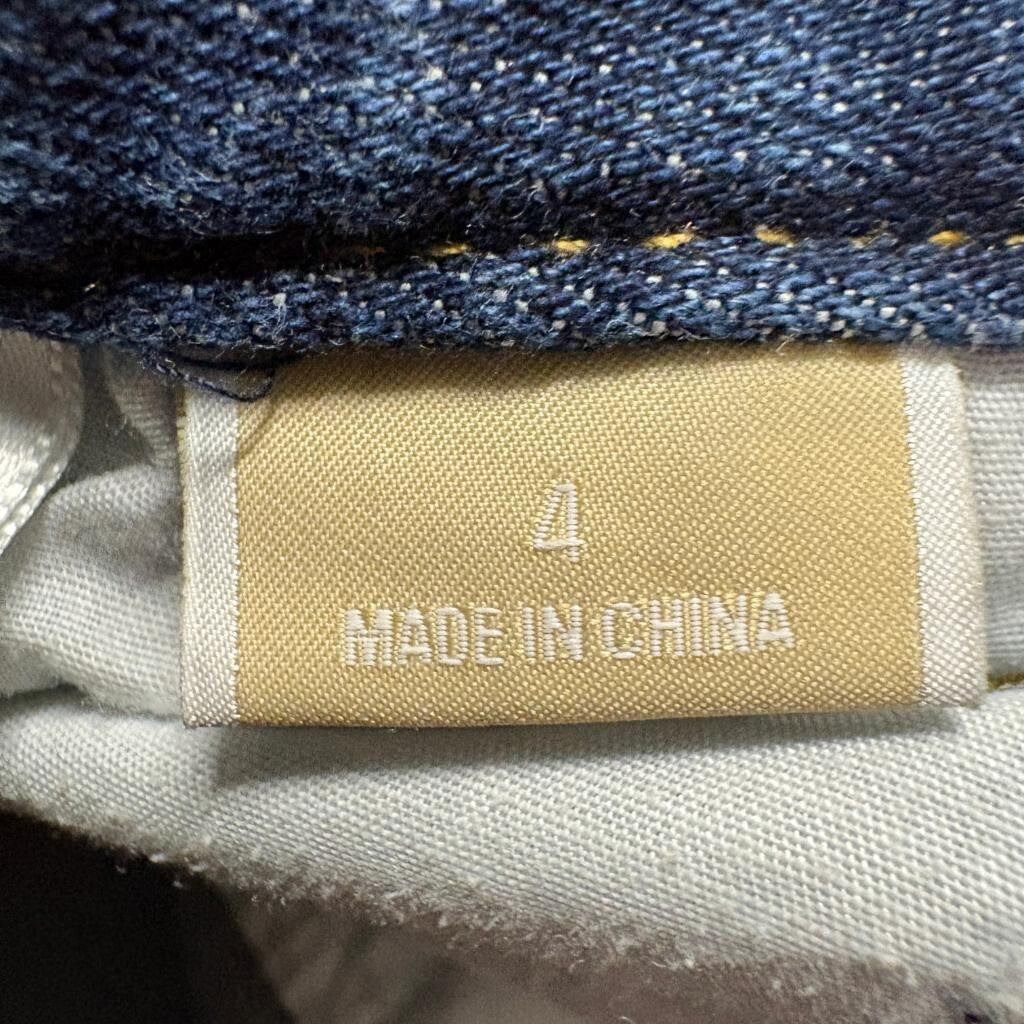 Michael Kors Studded Pocket Bootcut Jeans Womens Size 4 Blue Denim Stretch