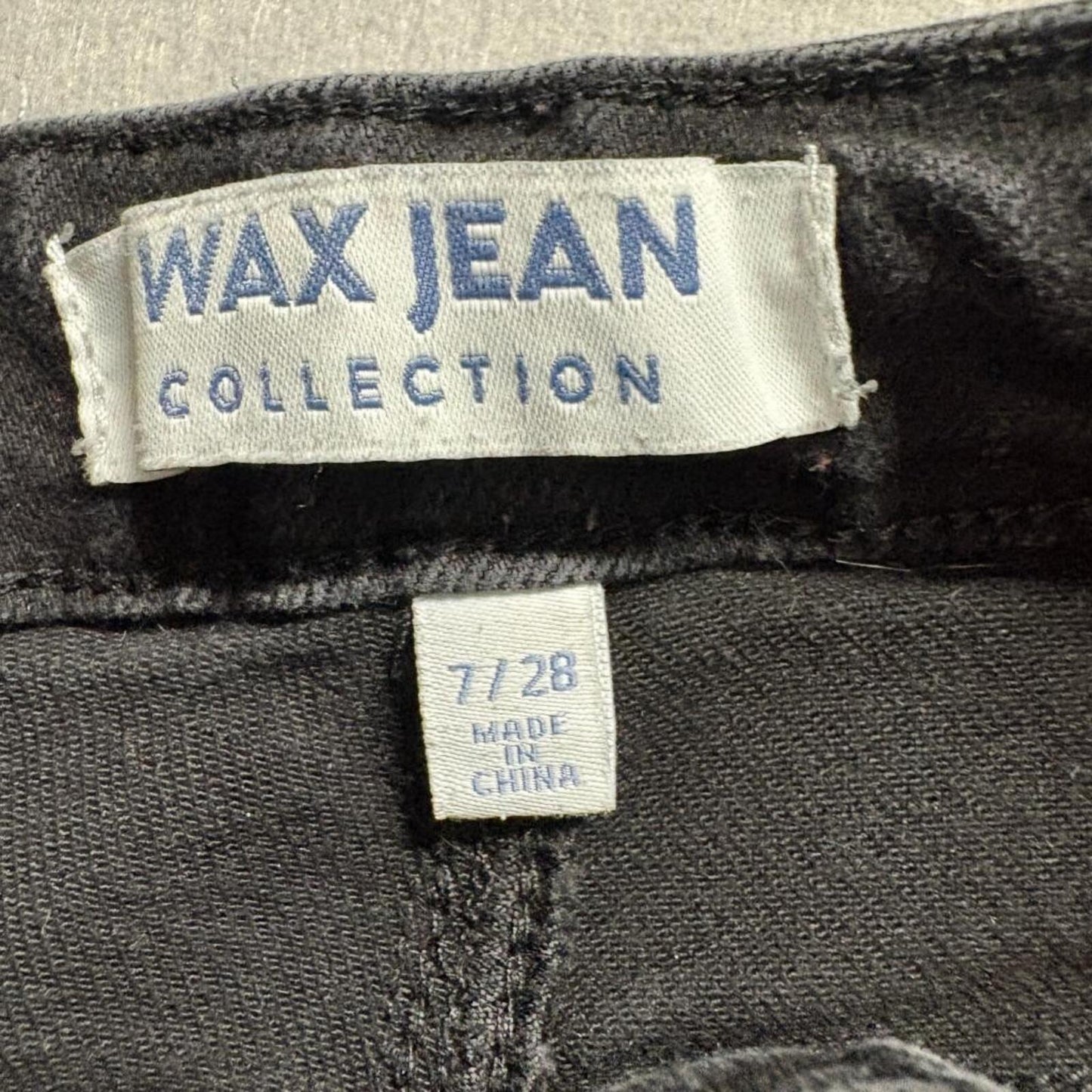 Wax Jean Collection Womens Size 7 28 Black Distressed Ripped Skinny Jeans