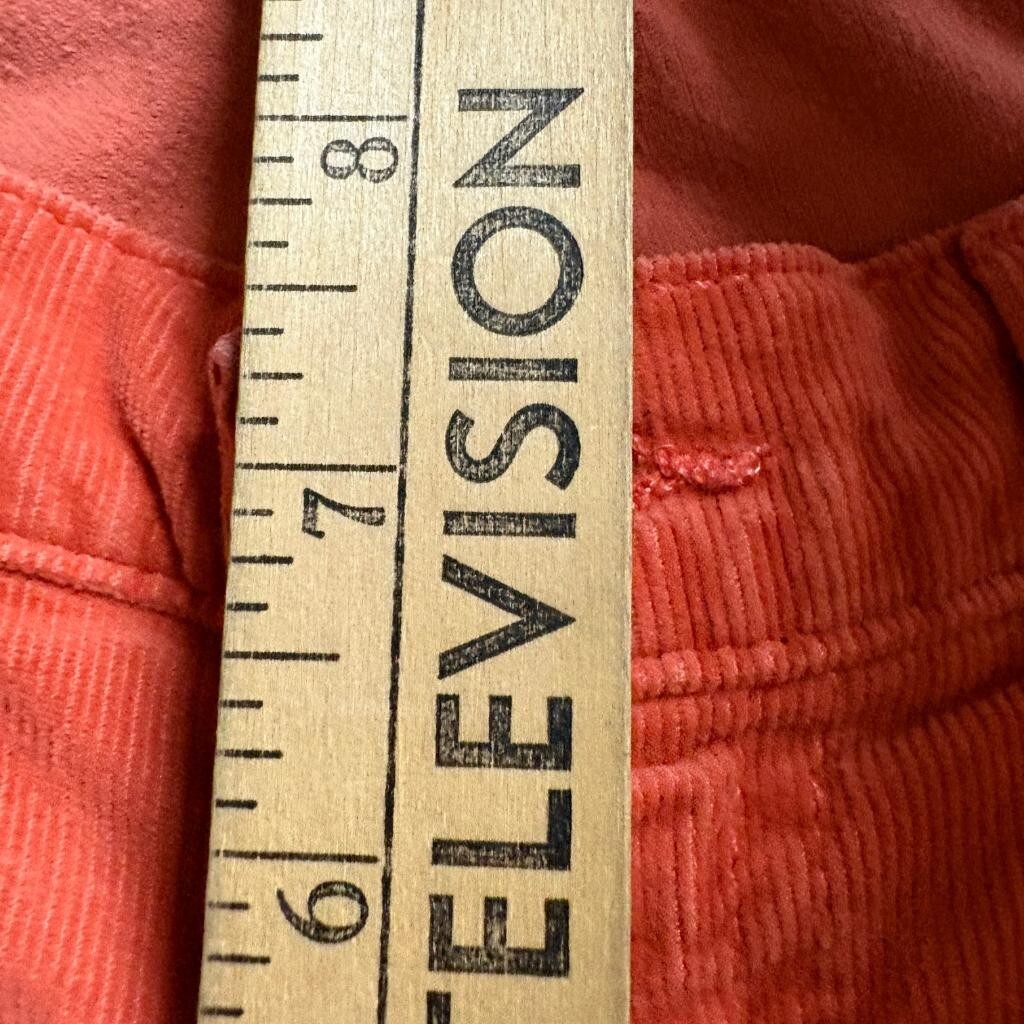 AG Adriano Goldschmied The Stevie Corduroy Pants Womens 29R Orange Slim Straight