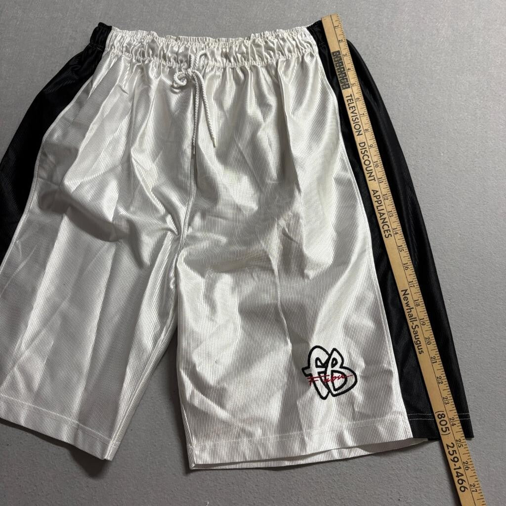 Vintage FUBU The Collection Baseball Jersey Shorts Hat 3 Piece Set Mens XL White