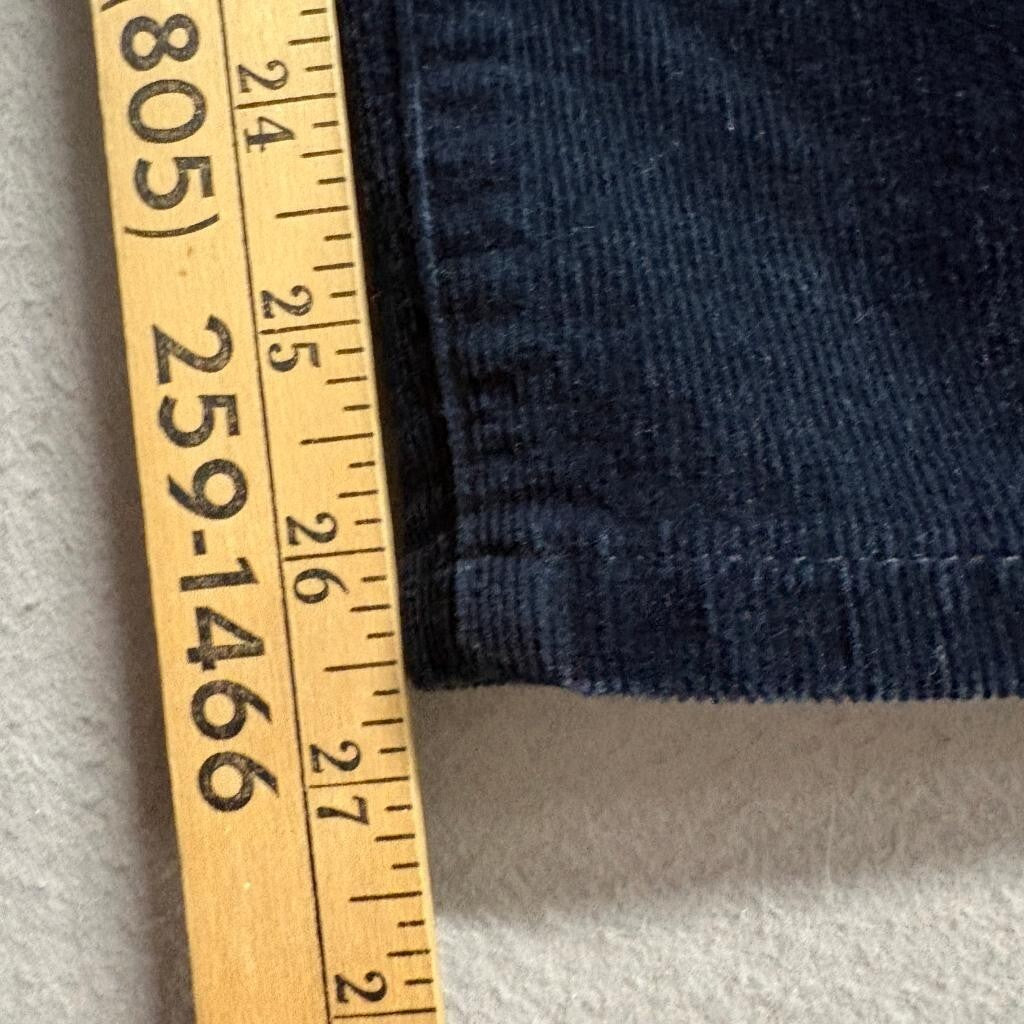L.A. Blues Corduroy Pants Womens 4P Navy Blue Straight Leg Stretch Cotton Blend