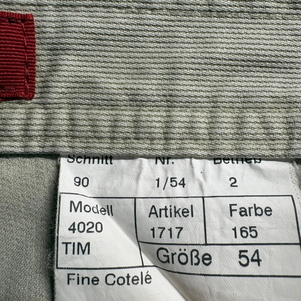 Alberto Tim Corduroy Pants Mens 54 Beige Fine Cotele Straight Leg Cord Pants