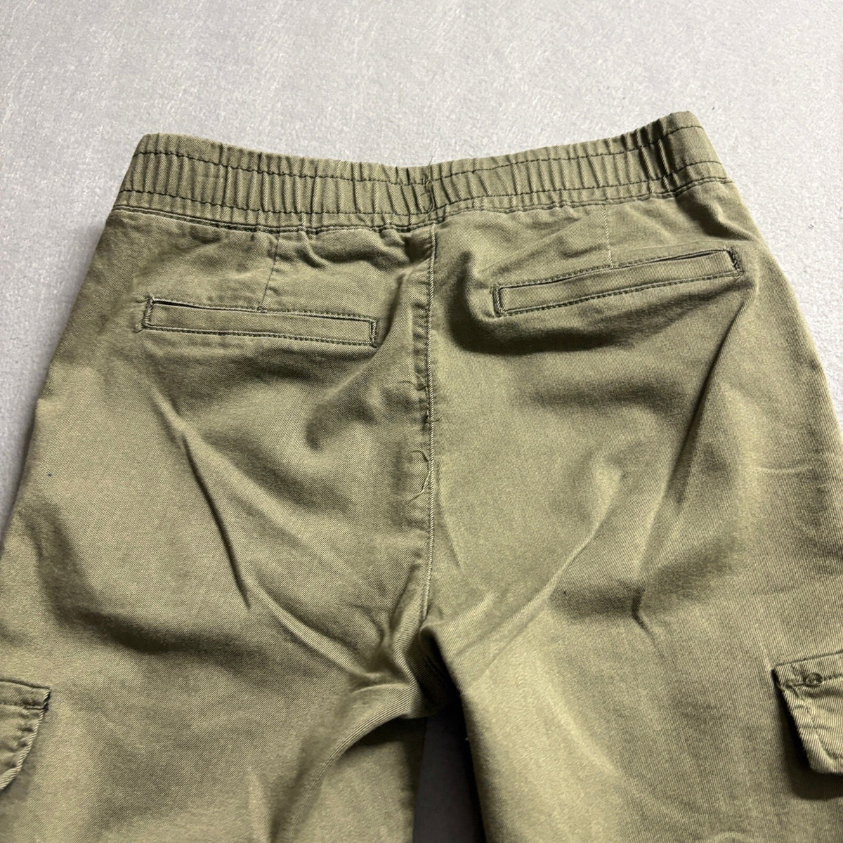 V.I.P. Cargo Pants Womens Size 5/6 Olive Green Stretch Elastic Waist Y2K Utility