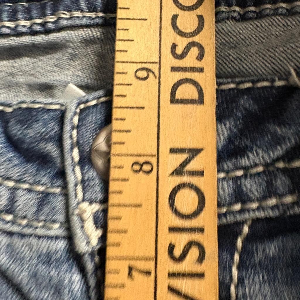 Miss Me Low Rise Skinny Jeans Womens 29 Blue Distressed Sequins J3608S2R