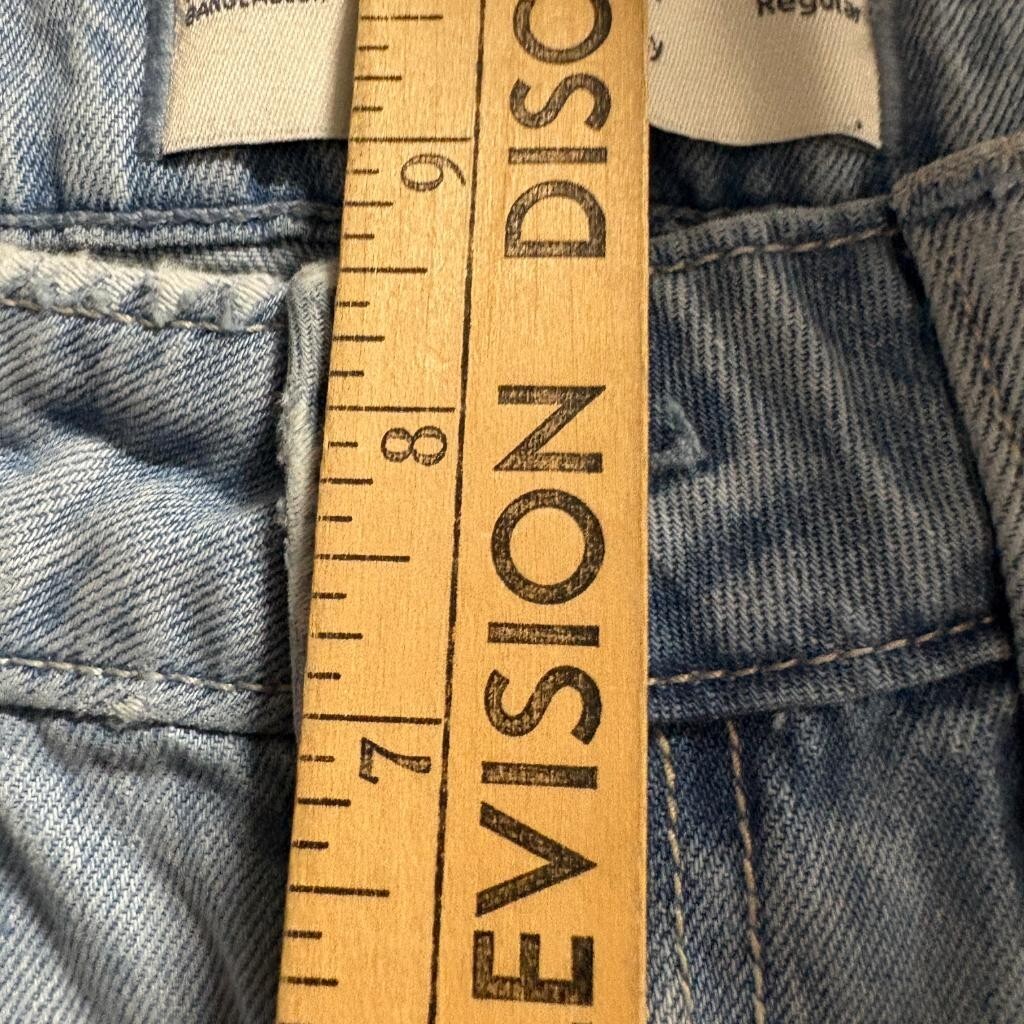 Hollister Low Rise Baggy Jeans Womens 00R W24 Light Wash Distressed Hem Denim
