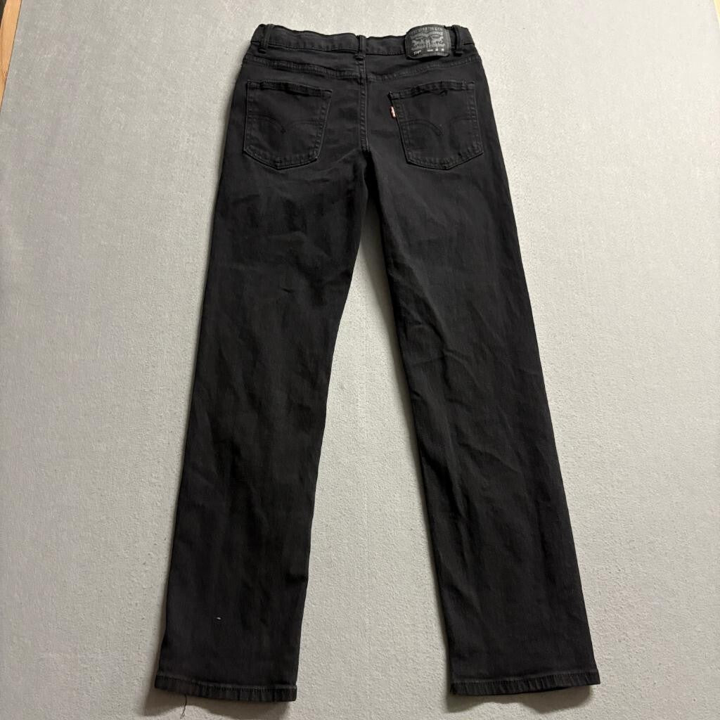 Levi's 514 Straight Leg Jeans Boys Size 16 Reg W28 L30 Black Performance Denim
