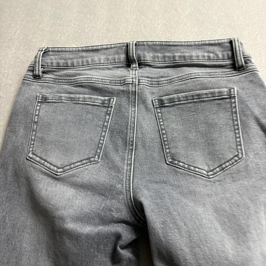 Cabi Button Fly Straight Jeans Womens Size 4 Gray Denim Stretch Pants Style 4520