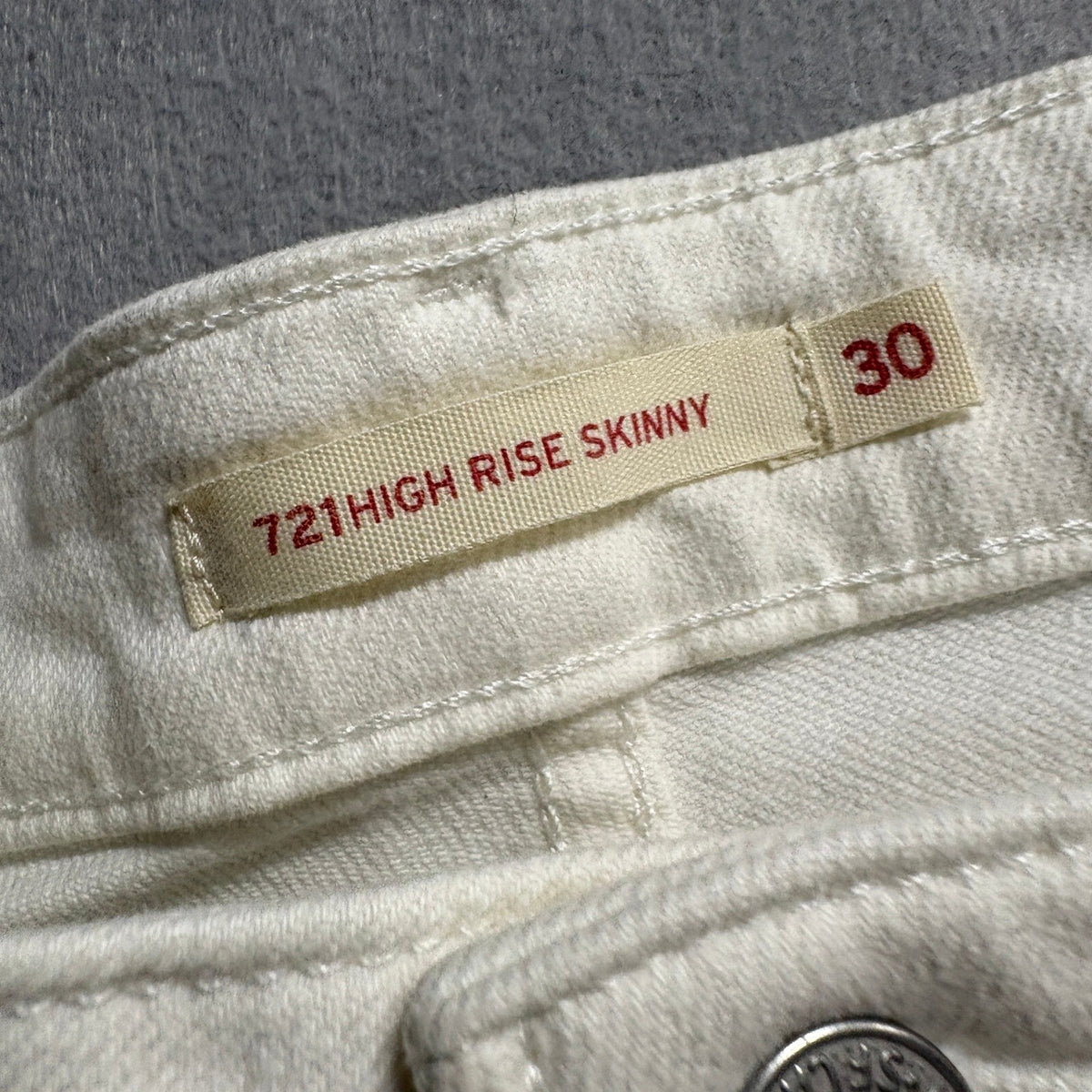 Levis 721 High Rise Skinny Jeans Womens Size 30 White Off White Denim Pants