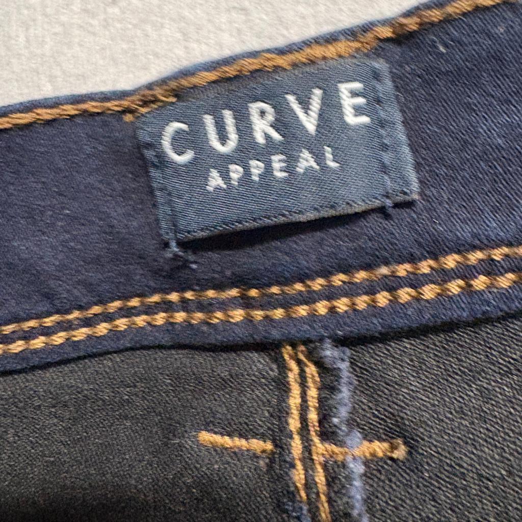 Curve Appeal Skinny Jeans Womens 4/27 Dark Wash Blue Denim Stretch High Rise