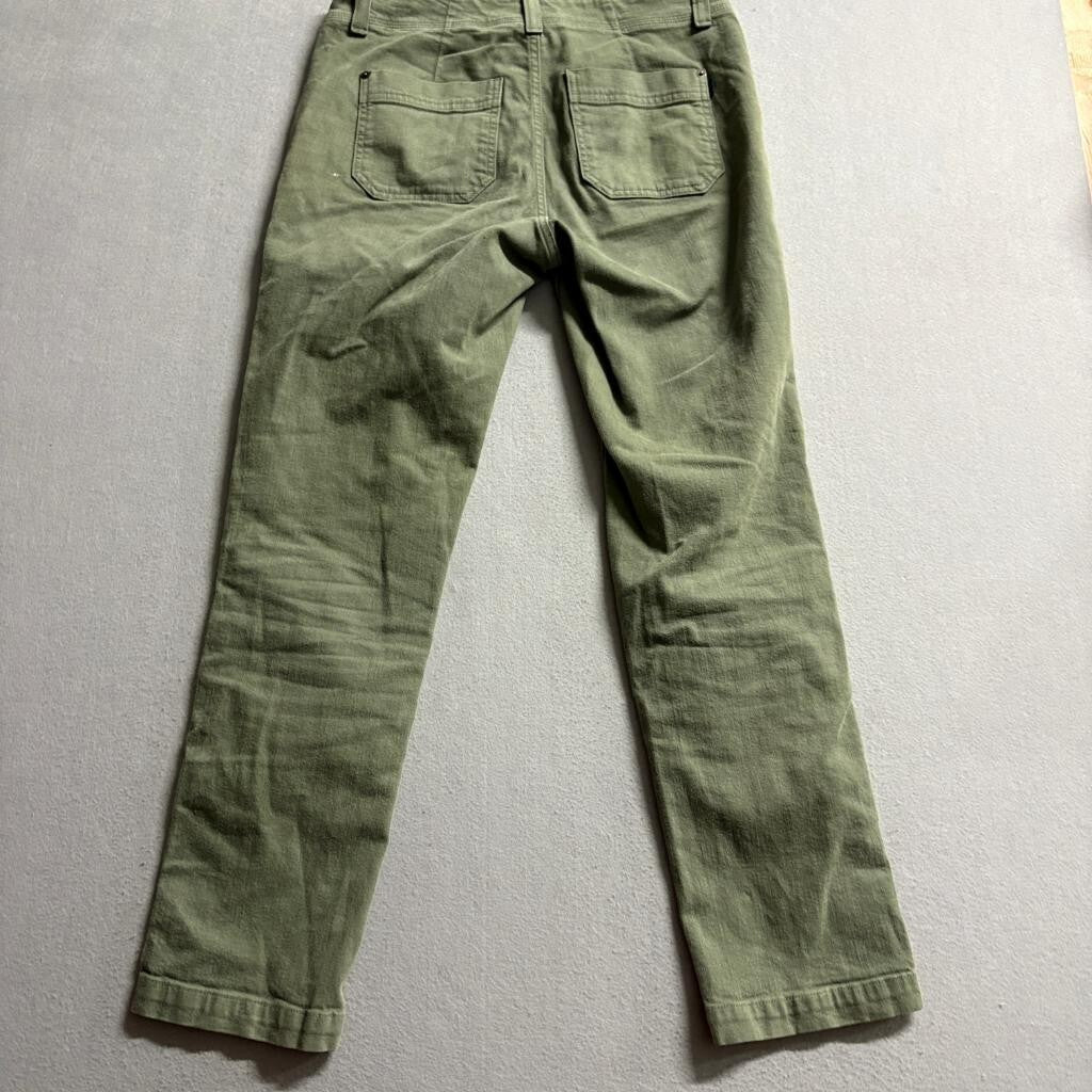 L.L. Bean Utility Pants Womens 6 Reg Green Stretch Cotton Blend Straight Leg