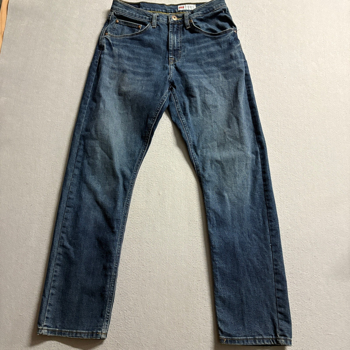 Wrangler Athletic Fit Denim Jeans Mens 29x30 Medium Wash Stretch Blue Denim
