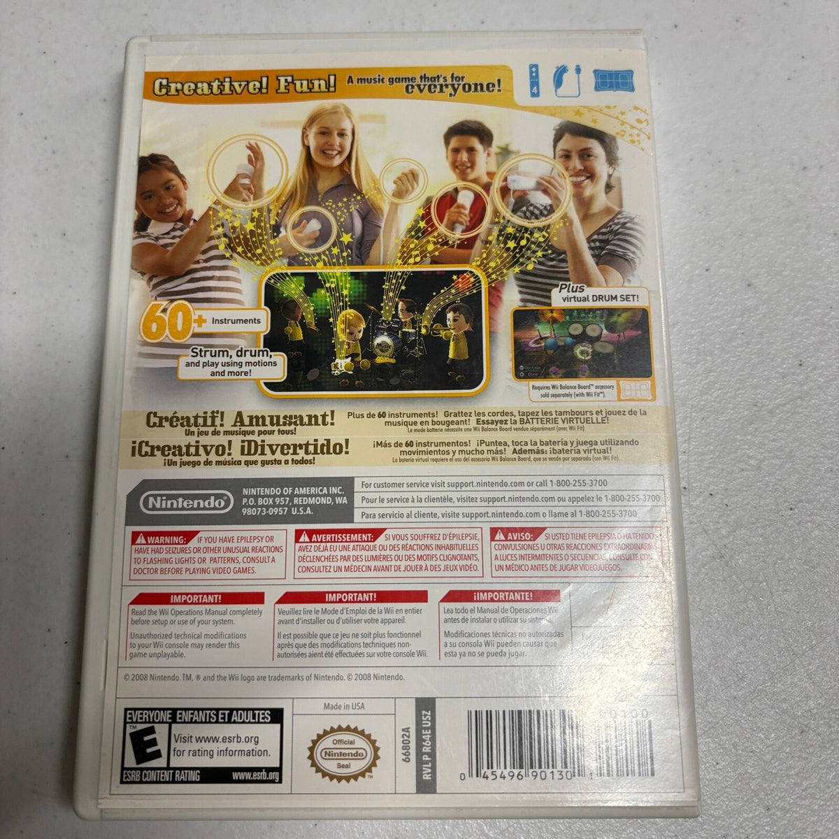 Wii Music Nintendo Wii Game Disc and Case NTSC Tested Works
