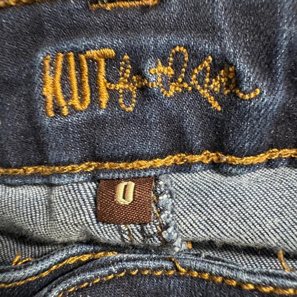 Kut from the Kloth Connie Ankle Skinny Jeans Womens Size 0 Blue Denim Frayed Hem