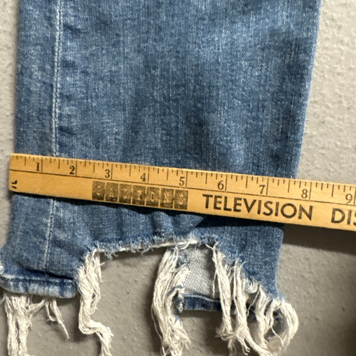 7 For All Mankind High Waist Slim Kick Jeans Womens Size 27 Frayed Raw Hem Blue