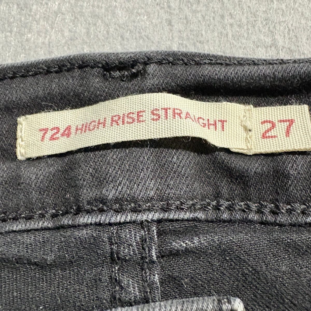 Levi's 724 High Rise Straight Jeans Womens 27 W27 L30 Black Stretch Denim Pants
