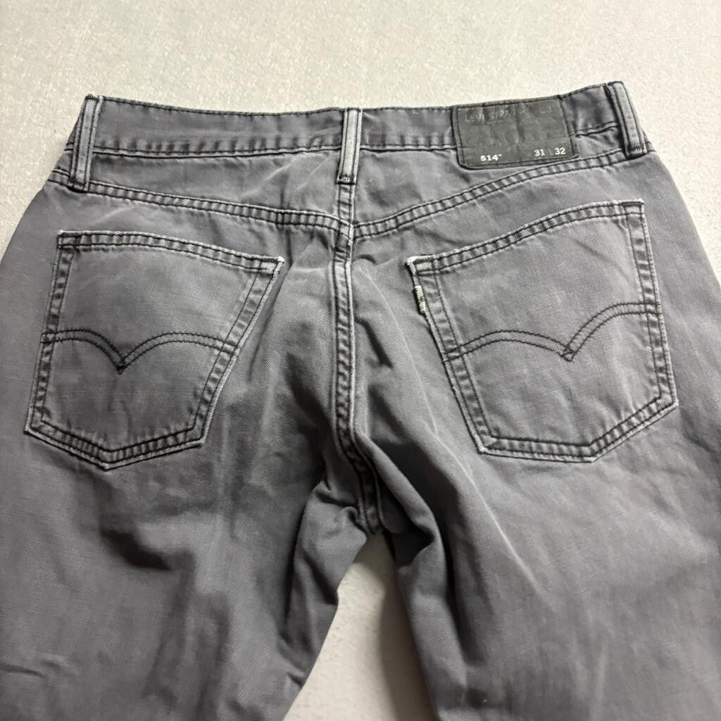 Levi's 514 Straight Fit Jeans Mens 31x32 Gray Denim Cotton Pants