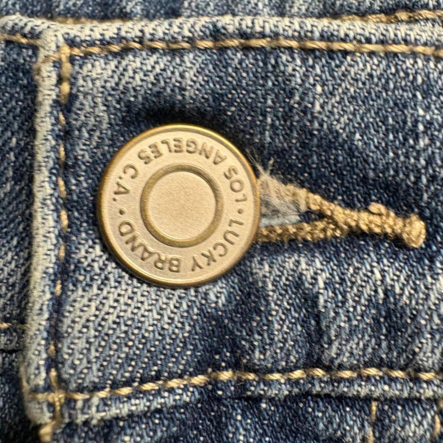 Lucky Brand Drew High Rise Mom Jeans Womens Size 4 27 Ankle Distressed Blue